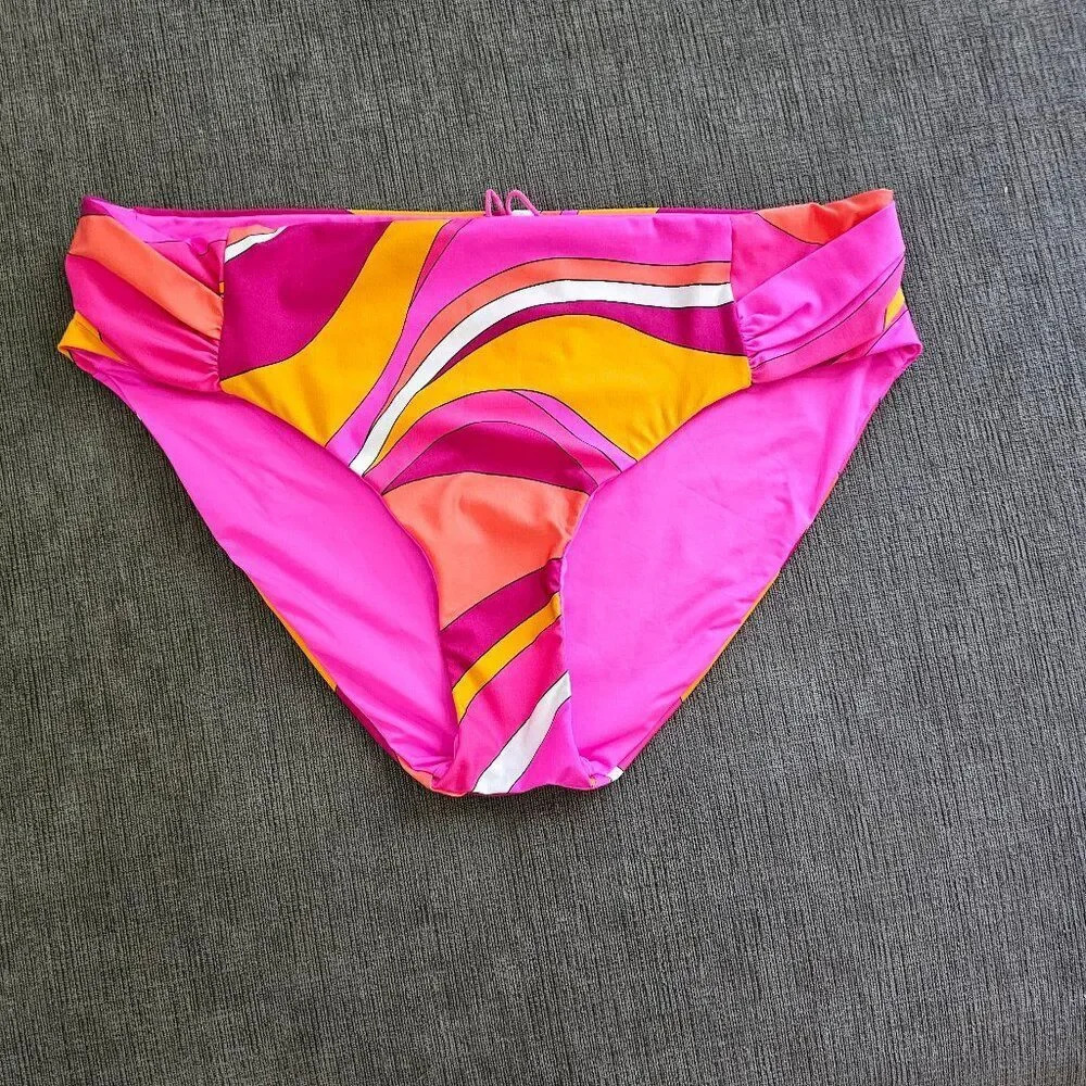 Trina Turk Women's Standard Vivid Vista Tab Side Hipster Bikini Bottom Size 14